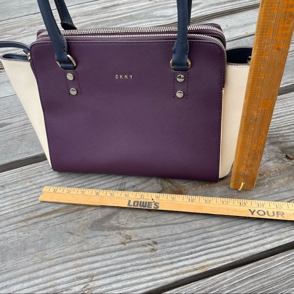 DKNY Colorblock Signature Saffiano Leather Satchel Crossbody Bag $298 Tricolor - Picture 10 of 16